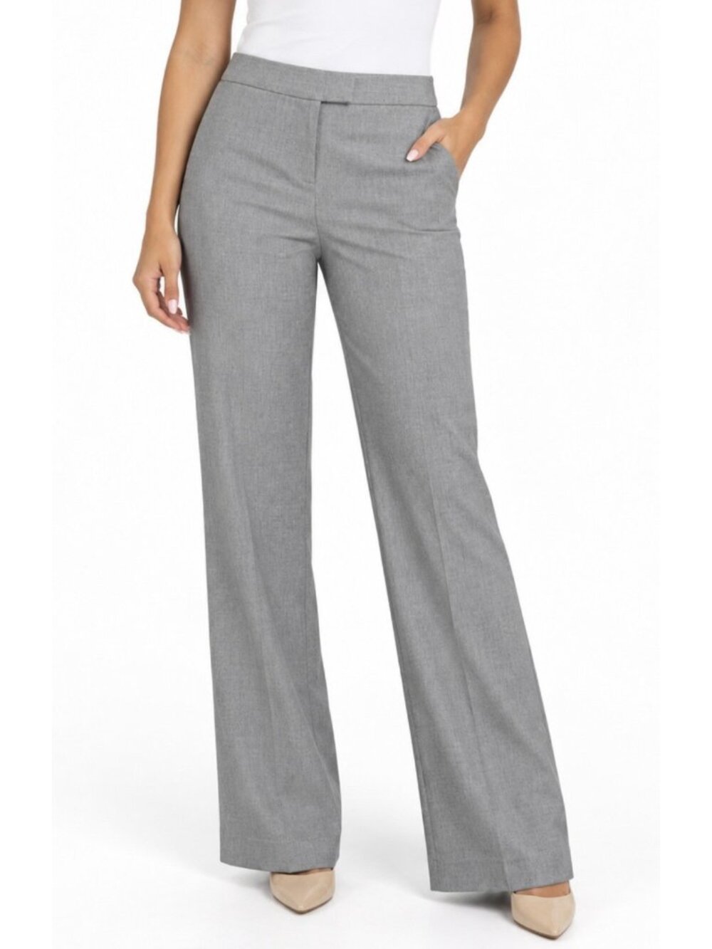 The Limited Luxe Cassidy Fit Womens Pants 6L Long Tall Grey Career Trousers NWT